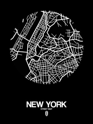 NAXART Studio - New York Street Map Black