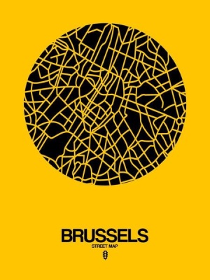 NAXART Studio - Brussels Street Map Yellow