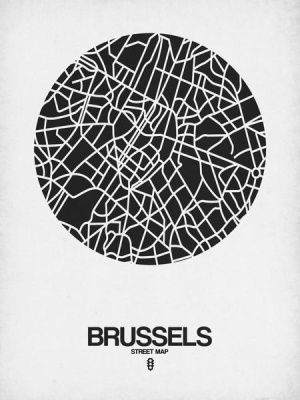 NAXART Studio - Brussels Street Map Black on White