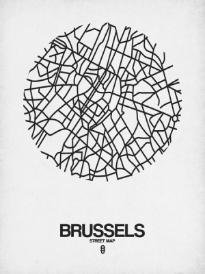 NAXART Studio - Brussels Street Map White