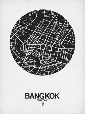 NAXART Studio - Bangkok Street Map Black on White