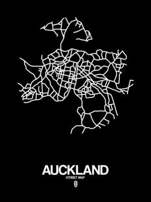 NAXART Studio - Auckland Street Map Black