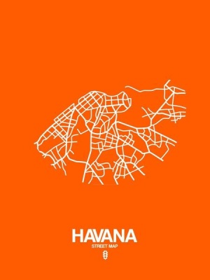 NAXART Studio - Havana Street Map Orange