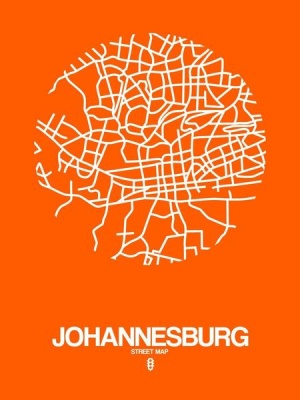 NAXART Studio - Johannesburg Street Map Orange