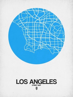 NAXART Studio - Los Angeles Street Map Blue