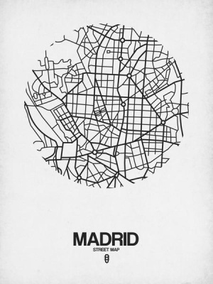 NAXART Studio - Madrid Street Map White