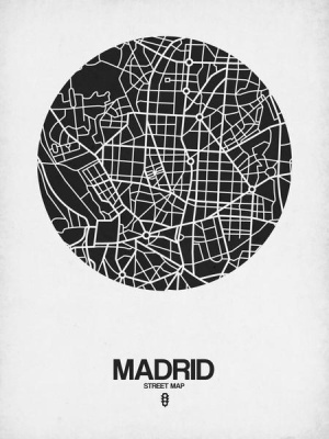 NAXART Studio - Madrid Street Map Black on White
