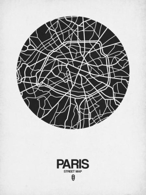 NAXART Studio - Paris Street Map Black on White