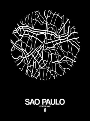 NAXART Studio - Sao Paulo Street Map Black