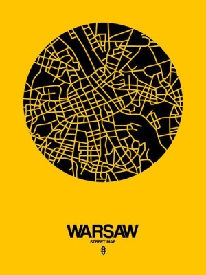 NAXART Studio - Warsaw Street Map Yellow