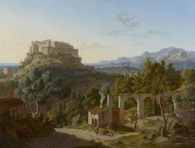 Leo von Klenze - Landscape with the Castle of Massa di Carrara