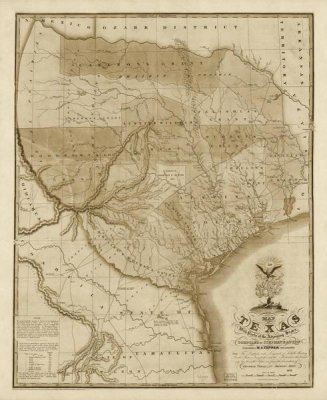 Henry Schenck Tanner - Map of Texas with parts of the adjoining states, 1837 - Decorative Sepia