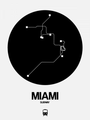 NAXART Studio - Miami Black Subway Map