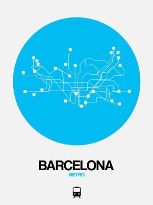 NAXART Studio - Barcelona Blue Subway Map