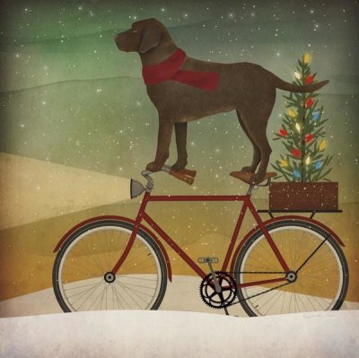 Ryan Fowler - Brown Lab on Bike Christmas