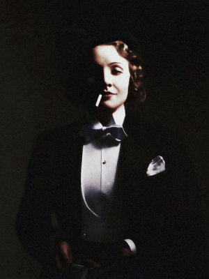 Hollywood Photo Archive - Marlene Dietrich in Top Hat - Tinted