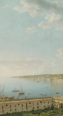 Giovanni Battista Lusieri Lusieri - Triptych - Right Panel - A View of the Bay of Naples, Looking Southwest from the Pizzofalcone towards Capo di Posilippo, 1791