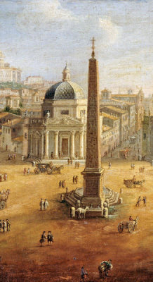 Gaspar Van Wittel - Triptych - Center Panel - Piazza Del Popolo, Rome