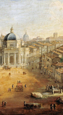 Gaspar Van Wittel - Triptych - Right Panel - Piazza Del Popolo, Rome