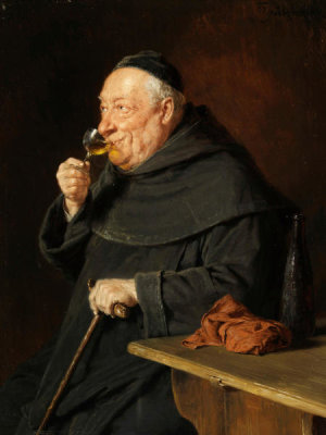 Eduard Grutzner - Benedictine Monk with Wine
