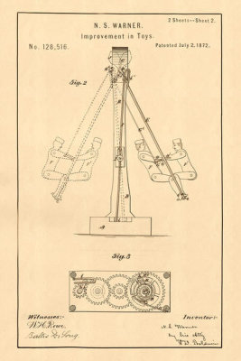 Department of the Interior. Patent Office. - Vintage Patent Illustrations: Mechanical Toys, 1871