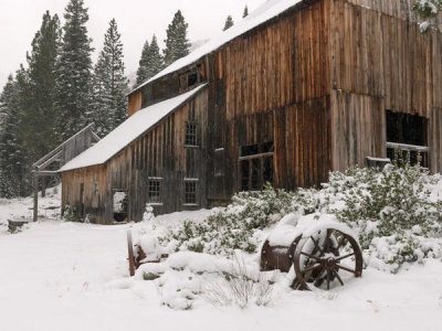 Carol Highsmith - Old mining structures covered in snow at Plumas-Eureka State Park, California, 2012