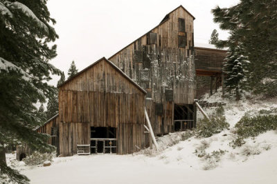 Carol Highsmith - Old mining structures covered in snow at Plumas-Eureka State Park, California, 2012