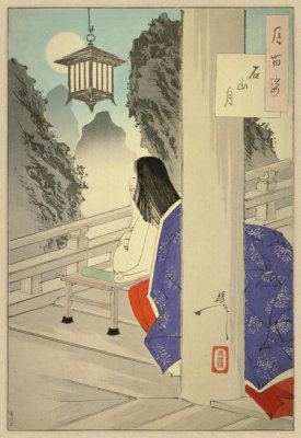 Tsukioka Yoshitoshi - Ishiyama Moon. From the series: One Hundred Aspects of the Moon