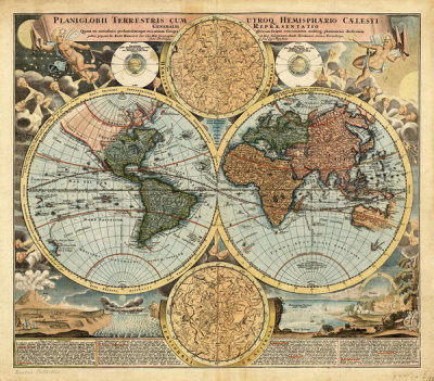 Johann Baptist Homann - Planiglobii terrestris map, 1716