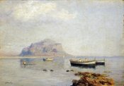 Giuseppe Carelli - A Calm With Fishing Boats In The Bay of Naples