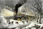 Currier and Ives - American Railroad Scene/Snowbound