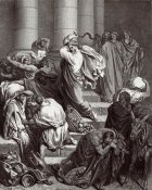 Gustave Dore - The Buyers and Sellers Driven out of the Temple by Jesus Holy Christ