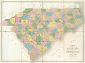 David H. Burr - Map of North and South Carolina, 1839
