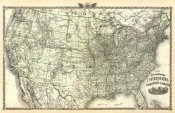 Warner and Beers - New railroad map of the United States and Dominion of Canada, 1876