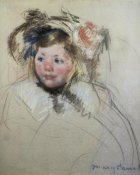 Mary Cassatt - Head Of Sara In A Bonnet Looking To The Left 1901
