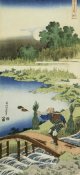 Hokusai - A Peasant Crossing A Bridge