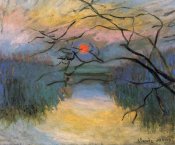 Claude Monet - Coucher de soleil sur la Seine à Vétheuil