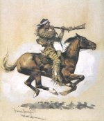 Frederic Remington - Buffalo Hunter Spitting A Bullet Into A Gun
