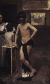John Singer Sargent - Two Nude Boys and a Woman in a Studio Interior, 1878-79