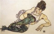 Egon Schiele - Reclining Woman With Green Stockings