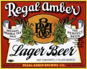 Vintage Booze Labels - Regal-Amber Lager Beer