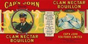 Retrolabel - Cap'n John Brand Clam Nectar Bouillon