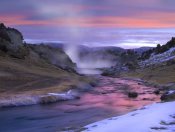 Tim Fitzharris - Hot Creek at sunset, natural hot spring in Mammoth Lakes region, eastern Sierra Nevada, California