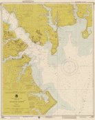 NOAA Historical Map and Chart Collection - Nautical Chart - Annapolis Harbor ca. 1975 - Sepia Tinted