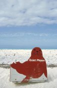 Tui De Roy - Hawaiian Monk Seal sign 'Quiet please, Monk Seal breeding grounds', Midway Atoll