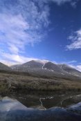 Gerry Ellis - Sadlerochit Mountains and tundra pond, Sunset Pass, Arctic NWR, Alaska