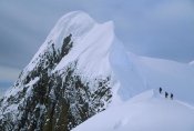Colin Monteath - Climbers on summit ridge of Mt Scott, Antarctic Peninsula