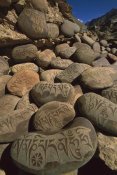 Colin Monteath - Carved Buddhist mani stones, Zangla, Kingdom of Zanskar,India