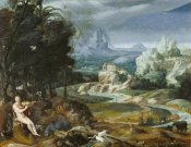 Unknown 16th Century Flemish Painter - Landscape with Orpheus