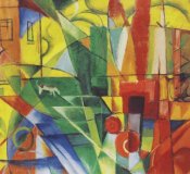 Franz Marc - Landscape with House, Dog and Cattle, 1914